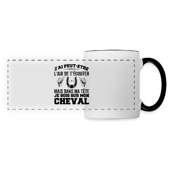 I'm on Horseback - Horse Riding Humor Gift - Panoramic Mug - white/black - Front