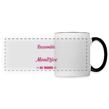 La Meilleure Monitrice D'équitation Au Monde - Mug panoramique contrasté et blanc - blanc/noir - Devant