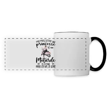 Prinzessin und Biker zugleich Motorrad-Geschenkidee - Panoramatasse - Weiß/Schwarz - Vorne