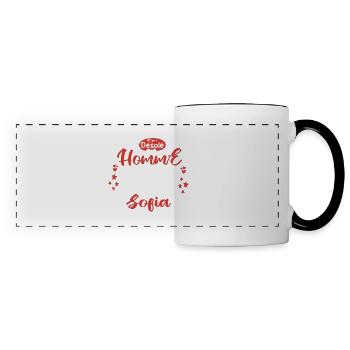 Cadeau Homme déja pris par Sofia - Mug panoramique contrasté et blanc - blanc/noir - Devant