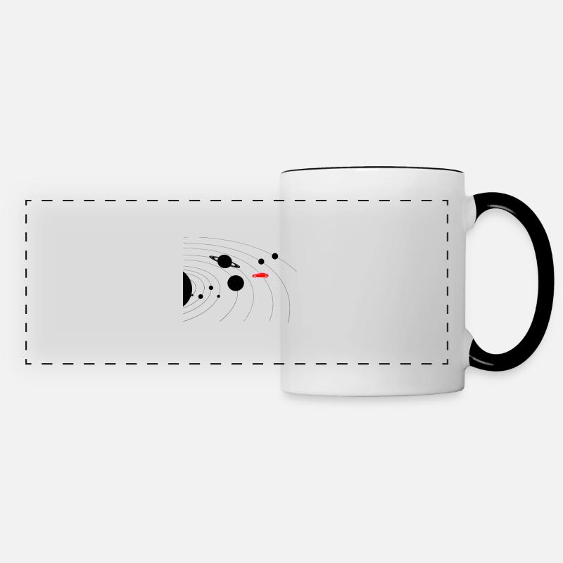 solar system tesla - Panoramic Mug - white/black