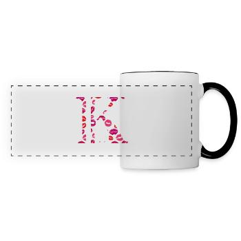 Letter k kisses - Panoramic Mug - white/black - Front