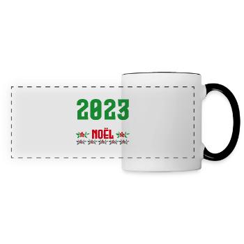 Mon Premier Noel 2023 - Mug panoramique contrasté et blanc - blanc/noir - Devant