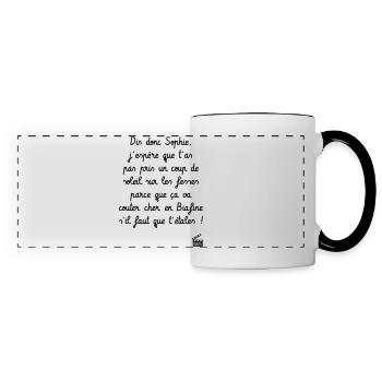 Camping : réplique culte ! Humour - Drôle - Mug panoramique contrasté et blanc - blanc/noir - Devant