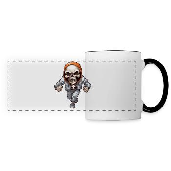 Crâne dans la conception de combinaison de jogging - Mug panoramique contrasté et blanc - blanc/noir - Devant