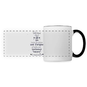 Fabriqué il y a 40 ans - Mug panoramique contrasté et blanc - blanc/noir - Devant