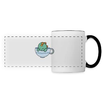 Tea Rex tea buveur de thé - Mug panoramique contrasté et blanc - blanc/noir - Devant