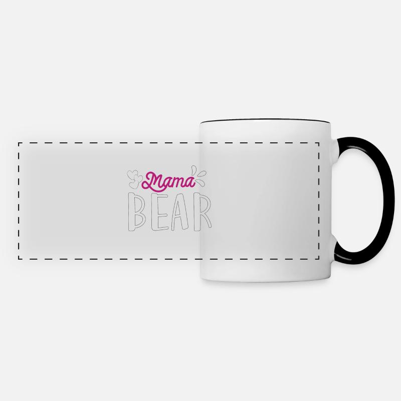 Mama Bear - Mug panoramique contrasté et blanc - blanc/noir