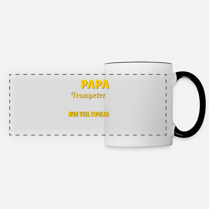 Papa Geschenk zur Geburt Geschenkidee Trompete - Panoramatasse - Weiß/Schwarz