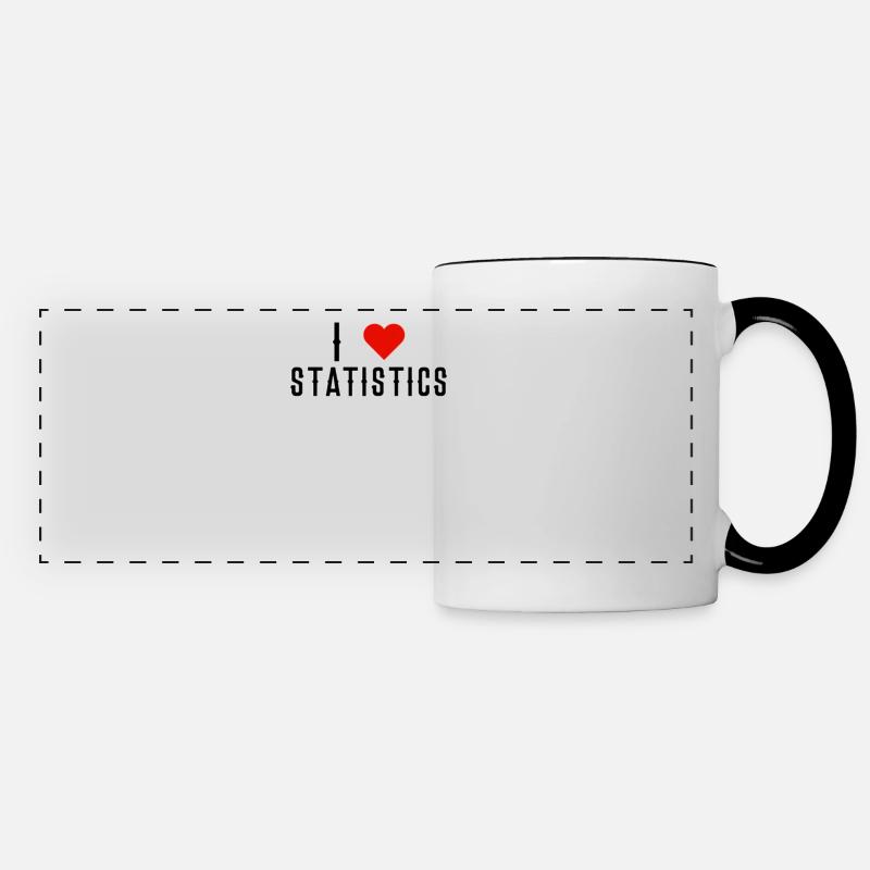 J'aime le cadeau d'amant de maths de statistiques - Mug panoramique contrasté et blanc - blanc/noir