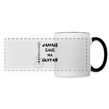 jamais sans la guitare - Mug panoramique contrasté et blanc - blanc/noir - Devant
