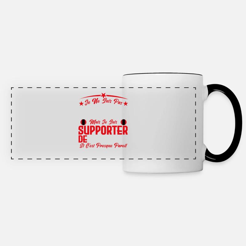 je ne suis pas parfait, supporteur de Guingamp. - Mug panoramique contrasté et blanc - blanc/noir