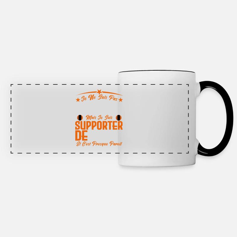 je ne suis pas parfait, supporteur de Laval . - Mug panoramique contrasté et blanc - blanc/noir