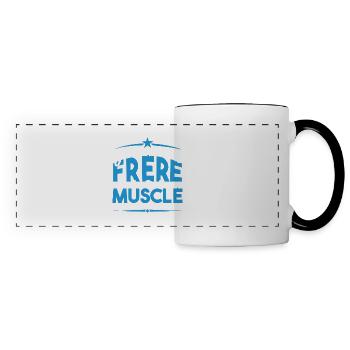 J'ai deux titres frère et Muscle. Cadeau frère. - Mug panoramique contrasté et blanc - blanc/noir - Devant