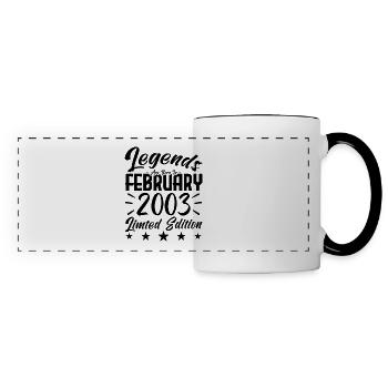 Naissance En Février 2003. Cadeau d'anniversaire. - Mug panoramique contrasté et blanc - blanc/noir - Devant