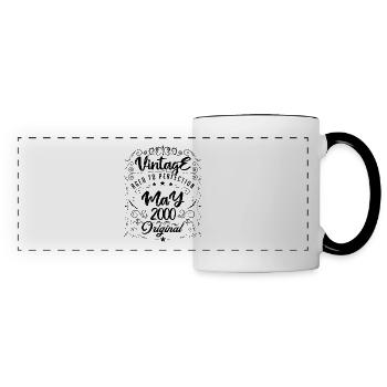 Vintage Né(e) en Mai 2000. anniversaire mai 2000. - Mug panoramique contrasté et blanc - blanc/noir - Devant