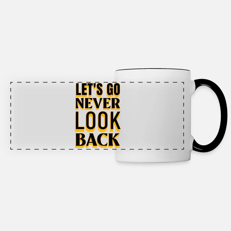 Motivation Let's Go Never Look Back - Mug panoramique contrasté et blanc - blanc/noir