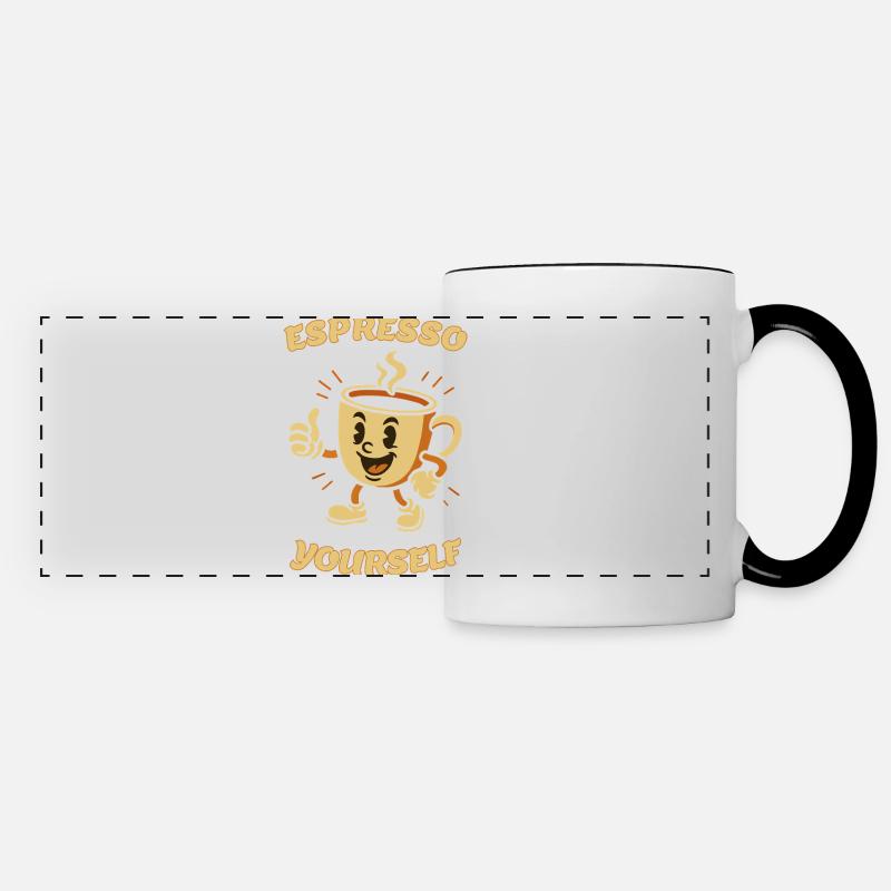 Espresso vous-même - Mug panoramique contrasté et blanc - blanc/noir