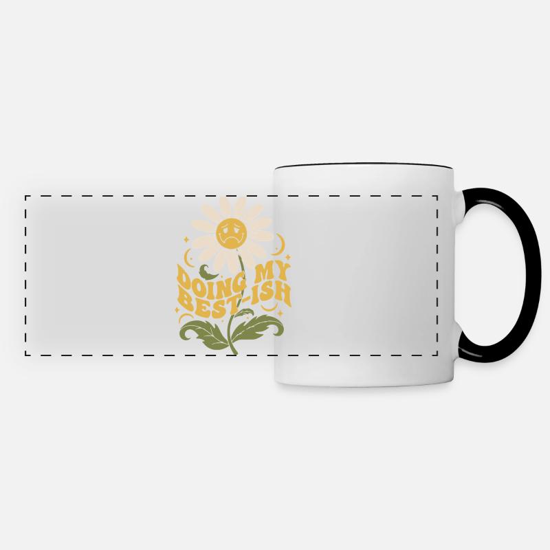 Faire de mon mieux pour la fleur - Mug panoramique contrasté et blanc - blanc/noir