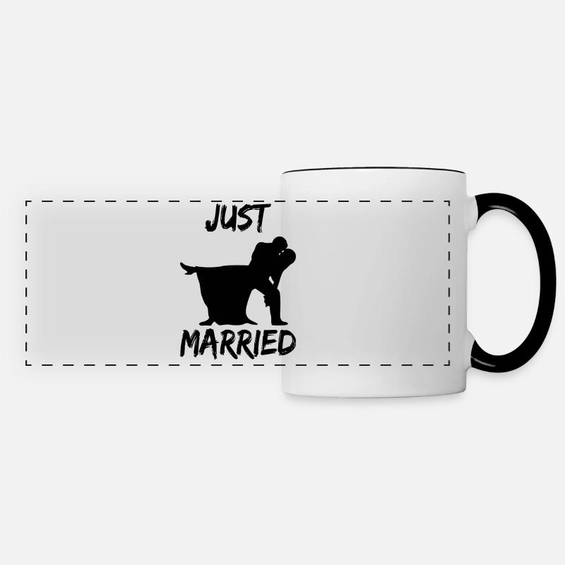 just married - Panoramatasse - Weiß/Schwarz
