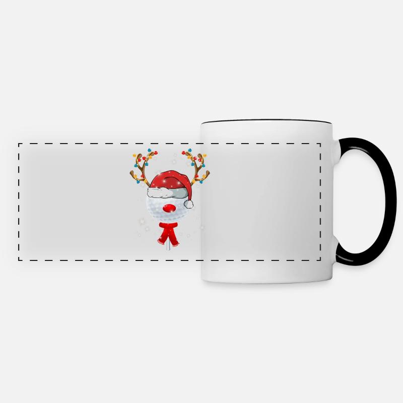Christmas Golf Ball - Panoramic Mug - white/black