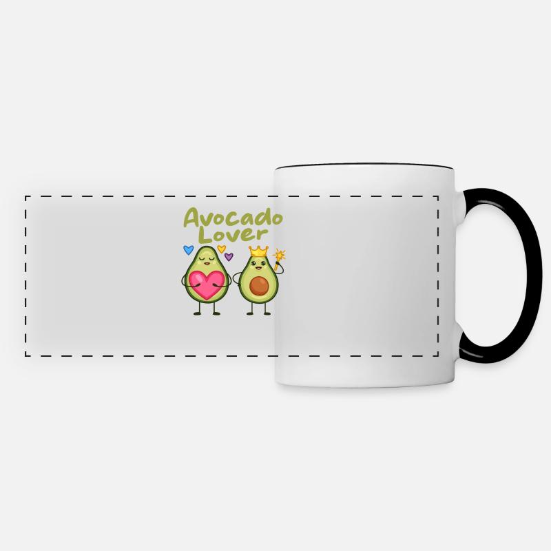 Avocado Lover | Avocat - Mug panoramique contrasté et blanc - blanc/noir