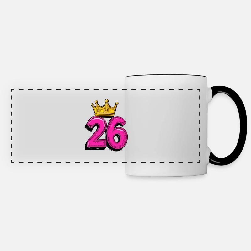 26 Number Jersey Crown - Panoramic Mug - white/black