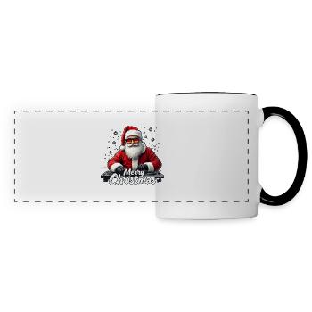 DJ Père Noël Père Noël - Drapeau allemand - Mug panoramique contrasté et blanc - blanc/noir - Devant