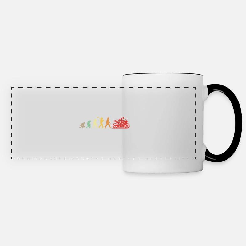 Darwin Evolution for Motorcyclists 🏍️ - Panoramic Mug - white/black