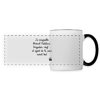 Marcel Patulacci, brigadier chef - Les Inconnus - Mug panoramique contrasté et blanc - blanc/noir - Devant