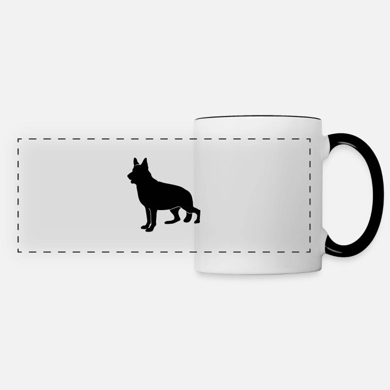 German Schaeferhund silhouette - Panoramic Mug - white/black