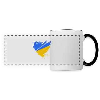 Ukraine Kiev Europe Cœur Paix Solidarité Crimée - Mug panoramique contrasté et blanc - blanc/noir - Devant