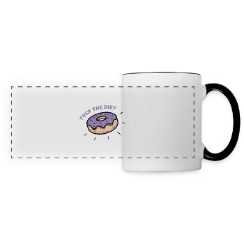 fuck le régime violet - Mug panoramique contrasté et blanc - blanc/noir - Devant