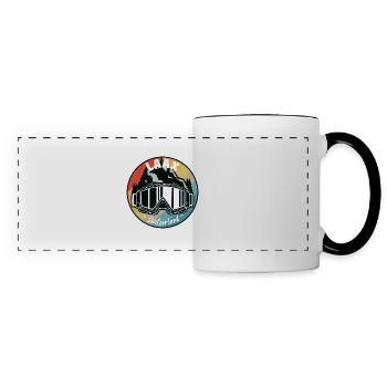 Skiing In Laax Switzerland - Panoramic Mug - white/black - Front
