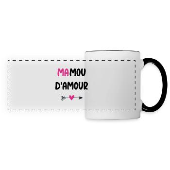 Mamou d'amour - Mug panoramique contrasté et blanc - blanc/noir - Devant