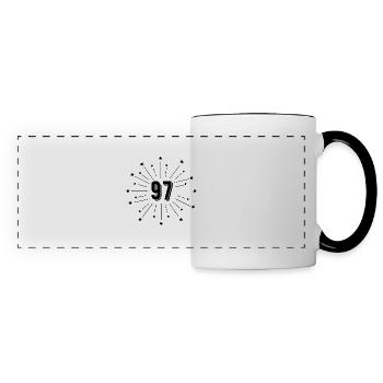 97e anniversaire étoilé - cadeau 97 ans - Mug panoramique contrasté et blanc - blanc/noir - Devant