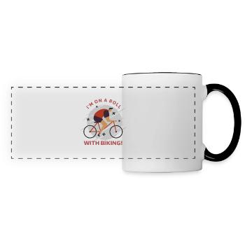 I'm On A Roll With Biking! Retro Biking - Panoramatasse - Weiß/Schwarz - Vorne