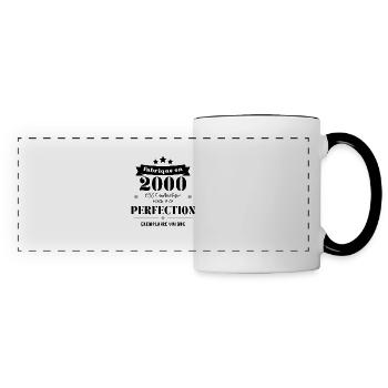fabriqué en 2000 - Mug panoramique contrasté et blanc - blanc/noir - Devant