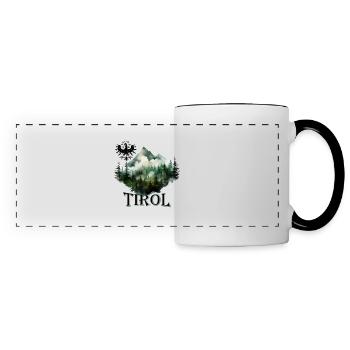 Tyrolean eagle loyal to the state of Tyrol with mountain - Panoramic Mug - white/black - Front