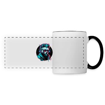 Cyber panda - Panoramic Mug - white/black - Front