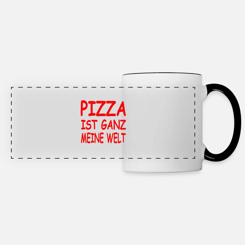 Pizza - Panoramatasse - Weiß/Schwarz