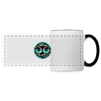 Yeux verts brillants - Mug panoramique contrasté et blanc - blanc/noir - Devant