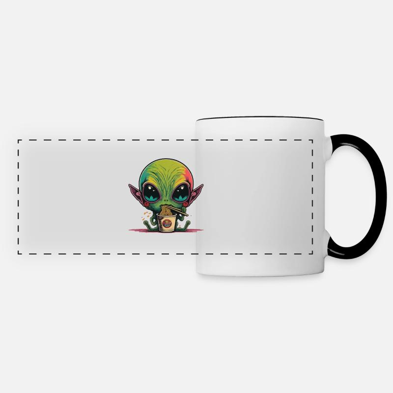 Tout le monde aime les ramen - Mug panoramique contrasté et blanc - blanc/noir