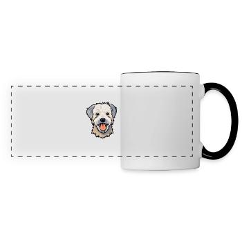 Glen Of Imaal Terrier chien race aquarelle dessin animé - Mug panoramique contrasté et blanc - blanc/noir - Devant