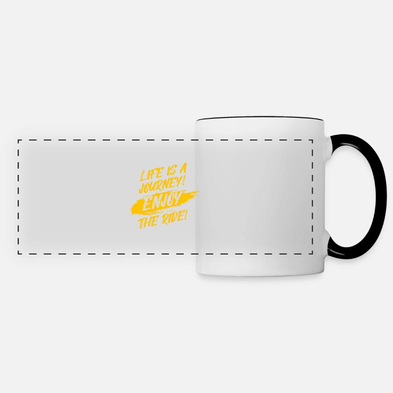 Life is a journey! Enjoy the ride! - Panoramic Mug - white/black