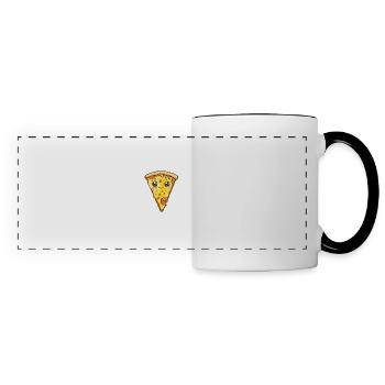Lustige Pizza Illustration - Panoramatasse - Weiß/Schwarz - Vorne