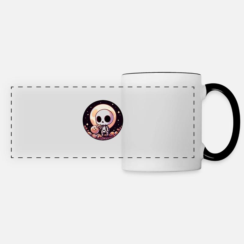Halloween Cute Skeleton - Panoramic Mug - white/black