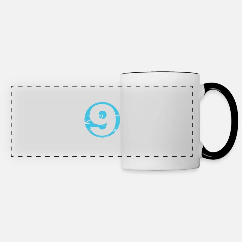 9. Geburtstag Design - Panoramatasse - Weiß/Schwarz