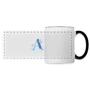 Letter to Blue Clouds Airplane Child - Panoramic Mug - white/black - Front