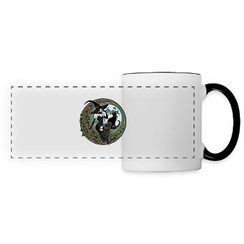 Halloween Witch Pinup – Spooky Retro Glam Design - Panoramic Mug - white/black - Front